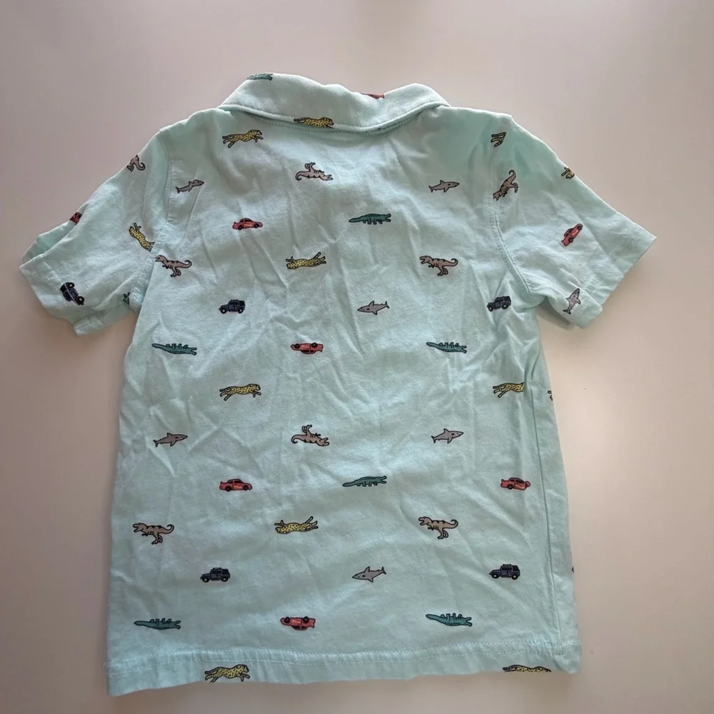 Carter's Aqua Polo with Animal Motifs